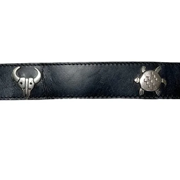 VINTAGE 1990 Native American Leather Animal Spirit Totem Belt - Picture 6 of 10